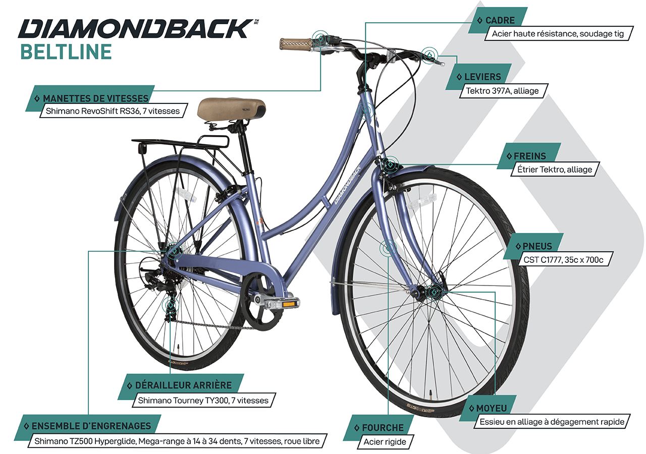 Vélo Hybride - Beltline (700c) - Vert - infographic
